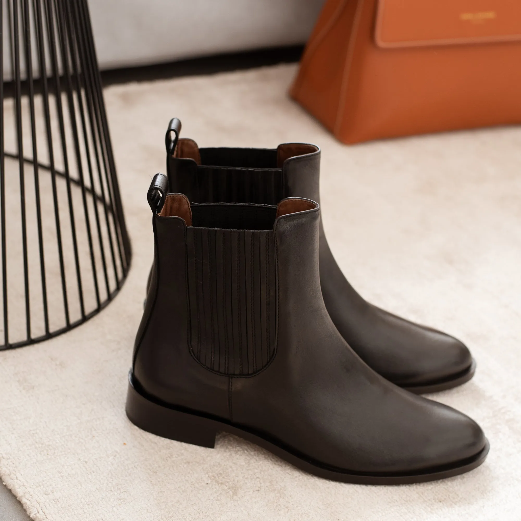 Vendôme Chey black calfskin leather chelsea boots