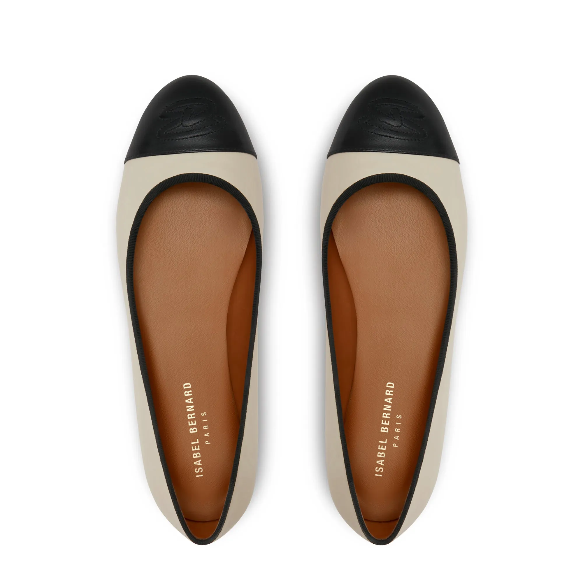 Vendôme Ynes cream calfskin leather ballerinas