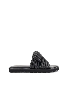 Weston Footbed Slides - Black Leather