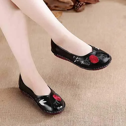 Women Handmade Leather Flat Loafers