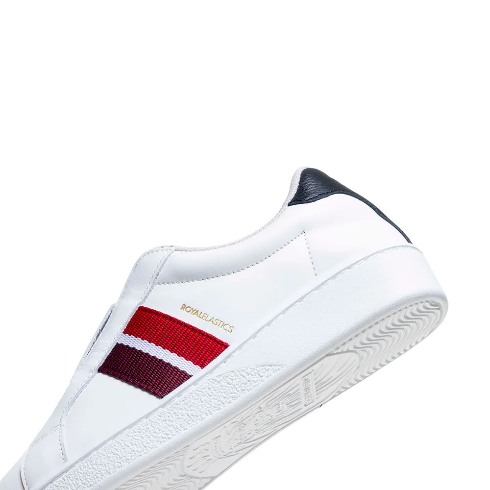 Women's Bishop White Red Black Leather Sneakers 91742-019