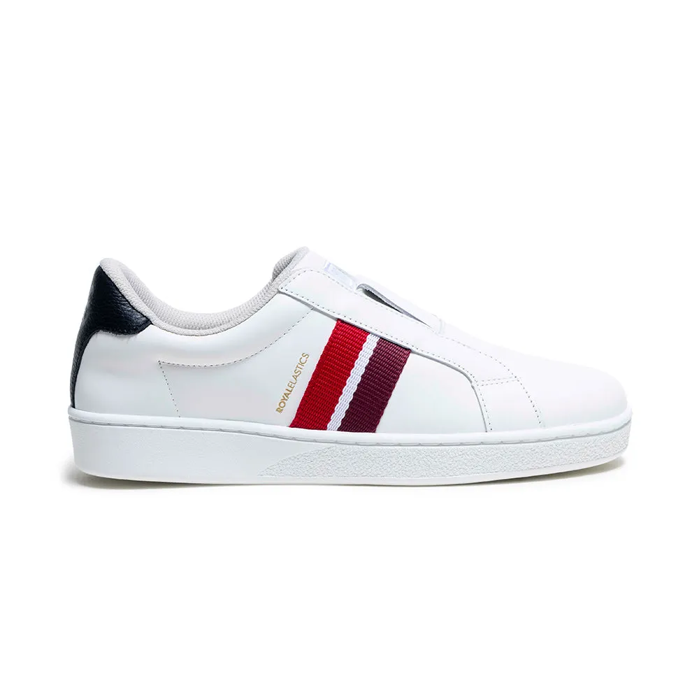 Women's Bishop White Red Black Leather Sneakers 91742-019