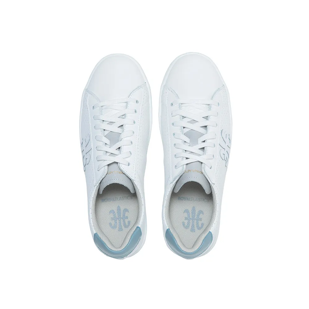 Women's Honor White Blue Logo Leather Sneakers 98014-085