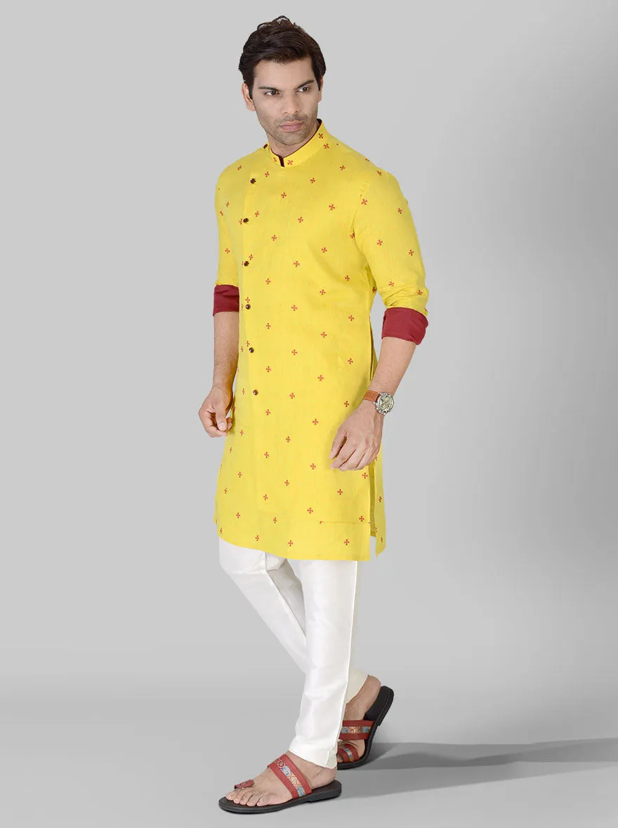 Yellow & Maroon Kurta Set | TULA